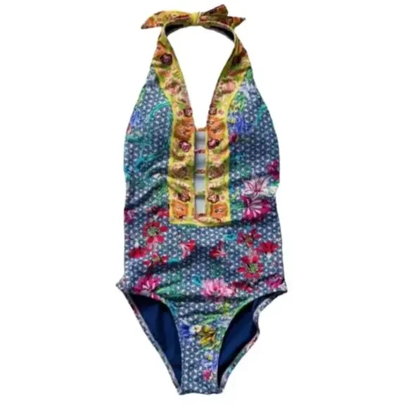 NWT Johnny Was Seaton Floral Halter One Piece, Size XS - Picture 2 of 10